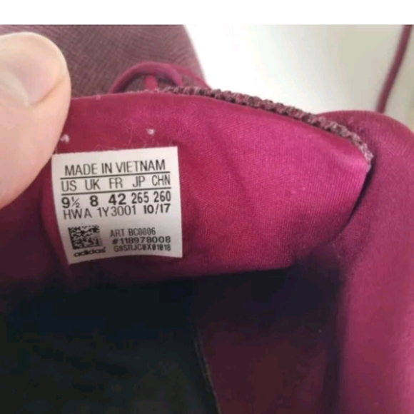 Adidas HWA 1Y3001 Womans red White Cloudfoam Running Shoe/ Sneaker Sz 9.5 LV Fem - Picture 10 of 10